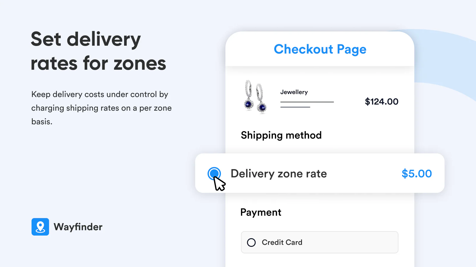 Zone-based shipping rates shown at checkout