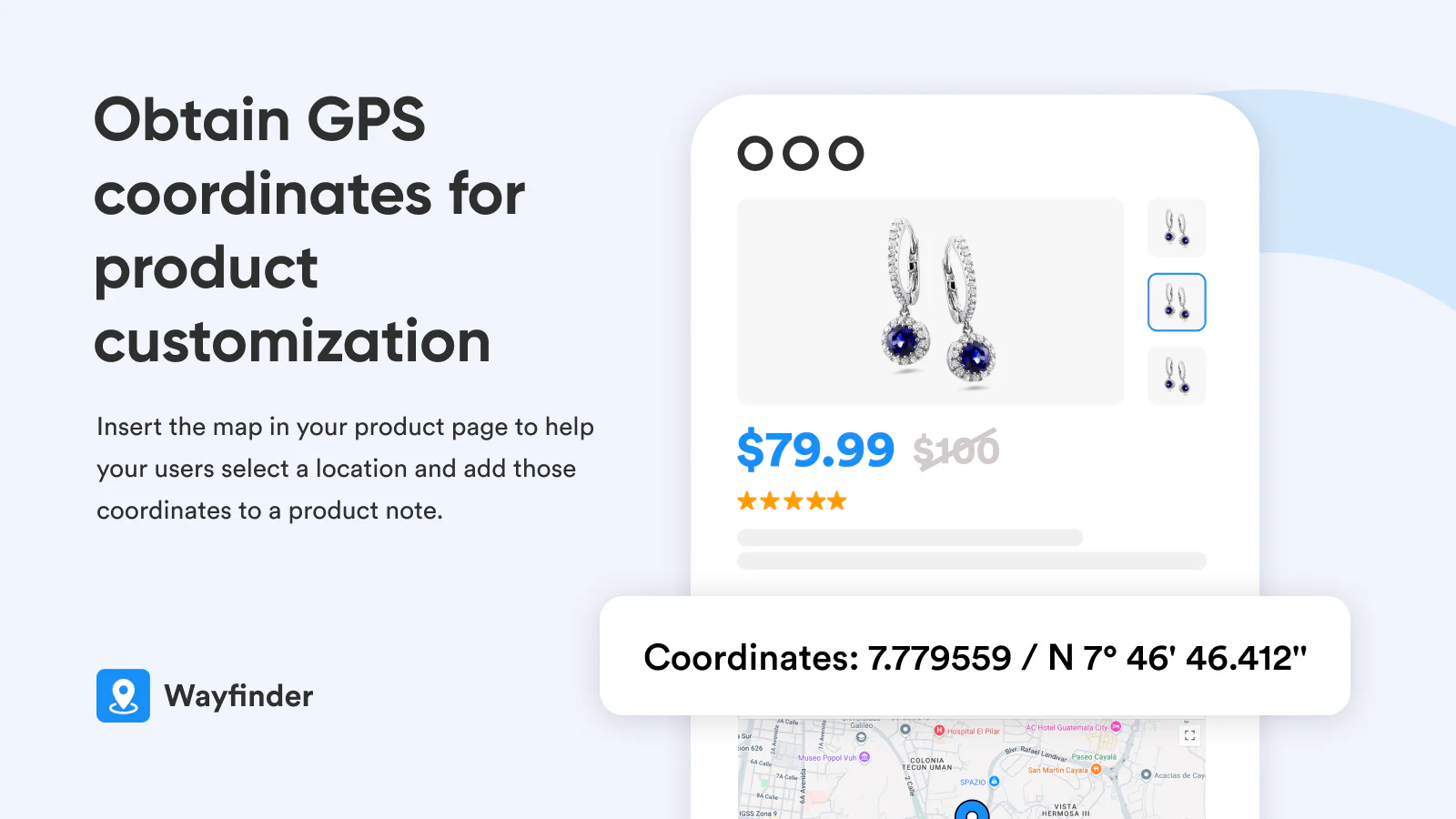 GPS coordinates captured as product customization